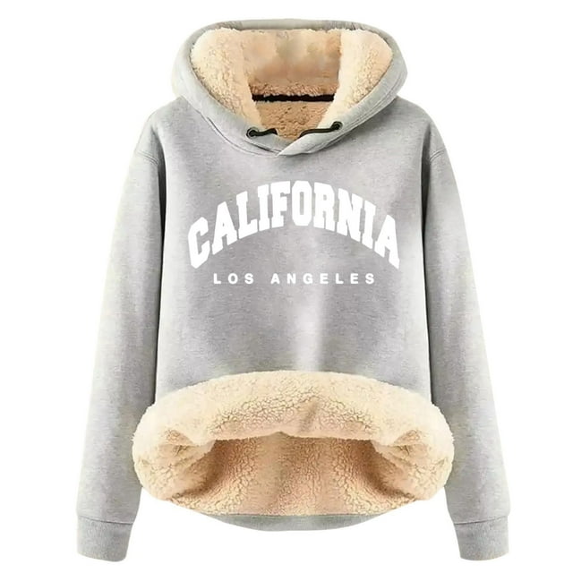 VBARHMQRT Chandails de Collège pour Femmes Hiver g Velours Rembourré Cardigan Chaud Sherbet Sweat à Capuche Veste