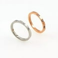 thumbnail image 2 of Rose Gold/Silver Titanium Steel Three-Stone CZ Band Women's Tail Ring Size 4-10, 2 of 5