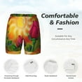 thumbnail image 5 of Sigee Rose Psychedelic Print Mens Swim Trunks with Compression Liner Quick Dry Swim Stretch Beach Shorts with Pockets,S-3XL, 5 of 7