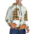 thumbnail image 2 of Kdxio Gnome Holding A Pumpkin Print Mens Casual Hooded Collar Drawstring Hoodies Pullover Sweatshirts Casual Long Sleeve Shirts-Large, 2 of 7