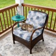 thumbnail image 4 of Outdoor Patio Cushion Covers 4 Pack Grey Blue Leaf Patio Chair Cushion Covers with Ties and Zipper Waterproof Outdoor Seat Cushion Covers for Patio Furniture 24"x24", 4 of 9