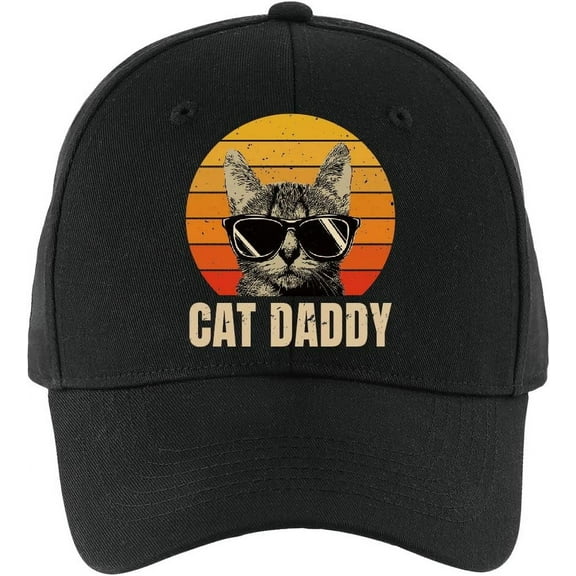 Cat Daddy Fun Baseball Cap, Vintage Adjustable Cotton Cap, Funny Retirement Gift for Man Woman Cat Lovers Cat Mom