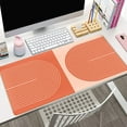 thumbnail image 2 of Two Toned Boho Desk Mat XXL Mouse Pad Large Boho Aesthetic Office Decor Desk Accessories for Women Girl Full Desk Mousepad XL Laptop Keyboard Mouse Mat Desk Pad Orange 31.5''''X15.7'''', 2 of 6