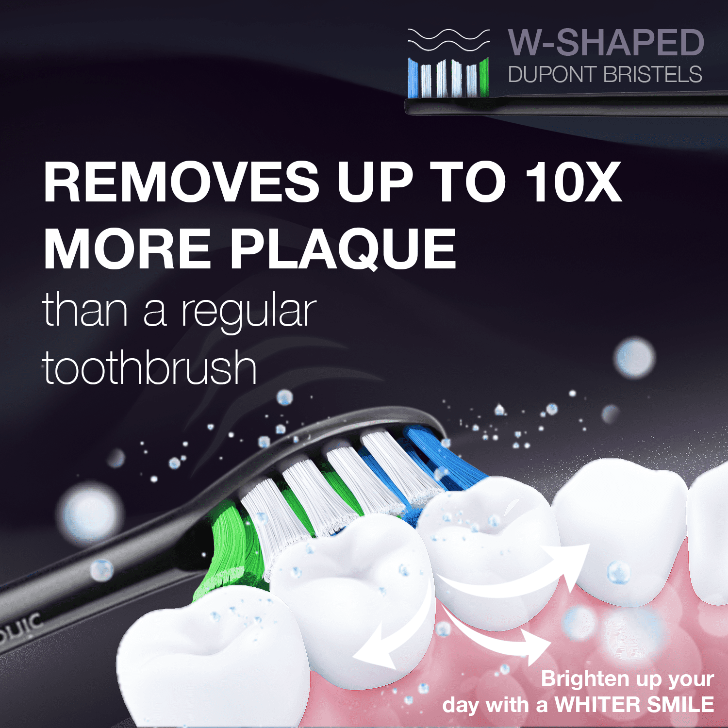 Wagner Stern WHITEN+ Edition. Smart Electric Toothbrush with Pressure Sensor. 5 Brushing Modes and 3 Intensity Levels, 8 Dupont Bristles, Premium Travel Case
