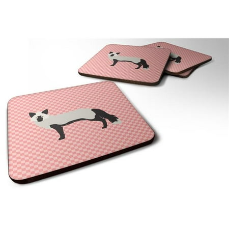 

Silver Fox Pink Check Foam Coaster Set of 4