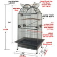thumbnail image 2 of Large Deluxe and Durable Wrought Iron Open Play Top Perch Stand Bird Parrot Rolling Cage, Include Metal Seed Guard Solid Metal Feeder Breeding Nest Doors, 2 of 9