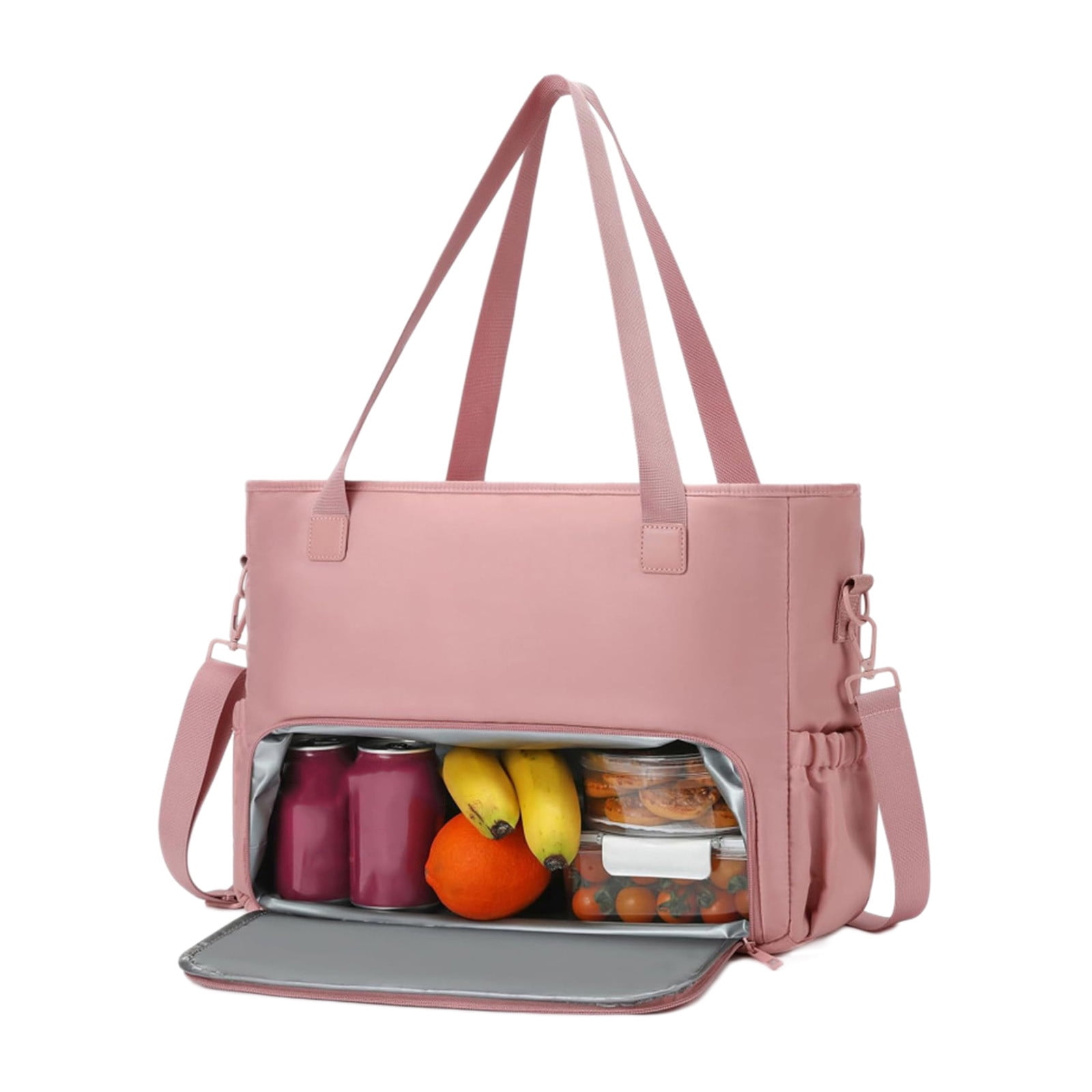 Insulated Lunch Bag for Women, 15.6 Inch Laptop Tote with Large Compartment, Waterproof Work Tote Bag with Side Pockets for Nurse, Teacher, Office, Commute, Professional Lunch Box Cooler Bag