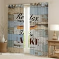 thumbnail image 2 of Feelyou Rustic Lake House Black Out Curtains for Kids, Wooden Plank Curtains Pack of 2 (42x63 Each), Farmhouse Lodge Cabin Bedroom Curtains, Blackout Curtains Room Decor, 2 of 6