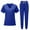 Royal Blue, variant on Minjewel Women's Round Neck Short Sleeve Scrubs for Women Set with Pockets, Lightweight & Professional Uniform for Nurses & Caregivers,Black L