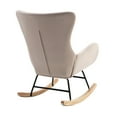 thumbnail image 6 of Rocking Chair with Wood Legs and Ergonomic Curved Back, Upholstered Sofa Chair with Padded Seat and High-Density Foam, Comfy  Chair with Backrest for Living Room, Bed Room, 6 of 8