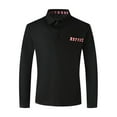 thumbnail image 4 of Siaonvr Men's and Big Men's Pique Polo Shirt Mens Long Sleeved Shirt Button Color Matching Sports Shirt Tops, 4 of 9