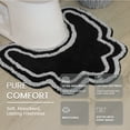 thumbnail image 6 of Home Weavers Allure Collection 100% Cotton Contour Rug 20"x20", Soft & Absorbent U-Shaped Toilet Rug, Non-Slip Backing, Quick Dry, Machine Washable Bathroom Floor Mat for Toilet Base, Black, 6 of 9