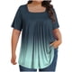 thumbnail image 2 of Tops Cortos para las Mujeres Impreso Cuello de Gran Tamaño Plisado Manga Corta Suelta Superior en Tamaños Más L-5xl, 2 of 4