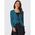 thumbnail image 3 of Cardigan Dobladillo Rizado RebeDe Punto Frente De CorbaPaMujeres Azul Verde XS, 3 of 5