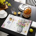 thumbnail image 3 of Happy Easter Rabbit Placemats Set of 6, Cute Bunny Spring Flowers Butterfly Placemats for Dining Table, Place Mats for Kitchen Tabletop, Waterproof Wipeable Dining Table Mats Set, 3 of 9