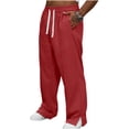 thumbnail image 6 of Casual Pants for Men Fashion Casual Solid Color Loose Winter Drawstring Pockets Pants Sweatpant Soft and Comfortable, 6 of 7