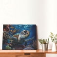 thumbnail image 4 of Balery Ocean Coral Turtle Pattern Canvas Decorative Picture – 30x40in Premium Wall Art, Modern Canvas Print for Home Decor（Horizontal）, 4 of 6
