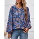 thumbnail image 2 of Blusa PRETTYGARDEN Mujer Floral con Botones Azul Talle L, 2 of 8