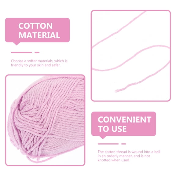 WRISTBIQUE 5-Pack Soft Cotton Yarn for Crafts, Crochet, Knitting, Projects and More Multi-Function Supplies