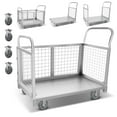 thumbnail image 4 of Heavy-Duty 4-in-1 Platform Truck Cart,  Platform Cart with Cage, 2200 LBS Capacity Foldable Cart Dolly, 40"×24" Push Cart for Laundry,Grocery, Storage, 4 of 8