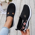 thumbnail image 6 of Aihuaihua Women's Woven Orthopedic Walking Shoes Comfortable Wide Width Toe Box on Arch Support Sports Shoe for Plantar Fasciitis Soft Soled Anti-Skid Tennis Sneakers Black, 6 of 6