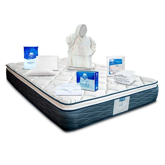Colchón King Size + Protector Spring Air + Almohadas Spring Air + Sábanas Spring Air Restonic Maverick