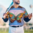 thumbnail image 5 of KLL Oil Painting Beautiful Butterfly for Men's Baseball Shirts,Short Sleeve Casual Shirts Button Down Shirt for Men Beach Summer Wedding Shirt-3X-Large, 5 of 7