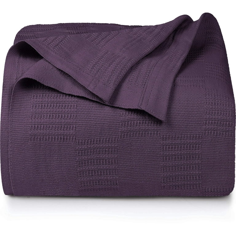 Utopia Bedding Premium Cotton Blanket Queen Plum - Soft Breathable Thermal  Blanket 350 GSM - Ideal for Layering Any Bed Twin 