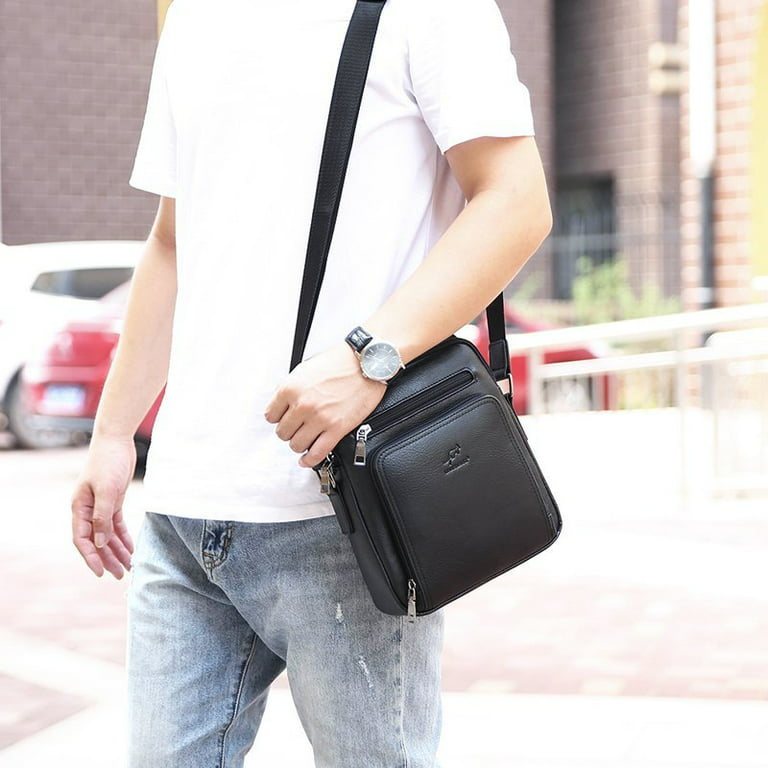 Luxury Crossbody Designer Bags Male Handbag Shoulder Bags Vintage Men  Handbags Large Capacity PU Leather Bag For Man Tote Bag