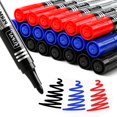 thumbnail image 2 of 3/6Pcs/Set Permanent Marker Pen Fine Point Waterproof Ink Thin Nib Crude Nib Black Blue Red Ink 1.5mm Fine Color Marker Pens 6 Pcs Mix Color Set, 2 of 6