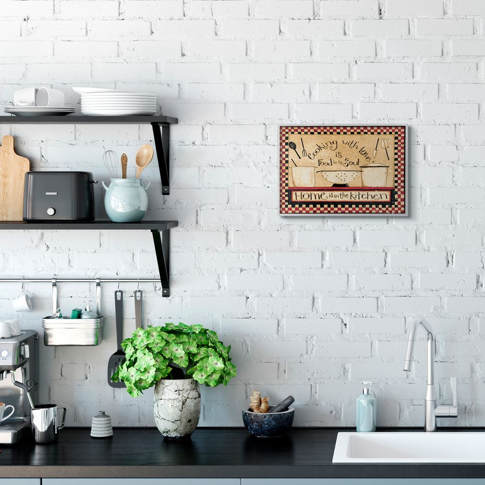 Stupell Industries Cooking With Love Traditional Family Kitchen Phrase Designed by Dan DiPaolo