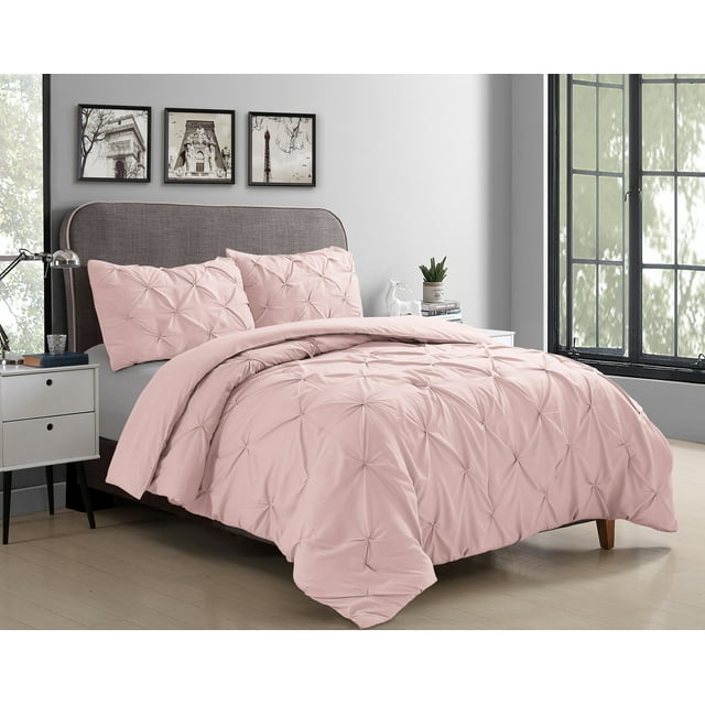 Edredón Queen Size Hudson & Main Color Rosa Pintuck Set