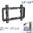 thumbnail image 2 of TV Wall Mount Bracket for 14-32 Inch Screens Universal Fixed Flat Panel Holder for Plasma TV HDTV LCD LED Monitor, 2 of 7