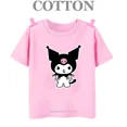 thumbnail image 3 of Camiseta de algodón 100% Kuromi Kawaii Manga Anime japonés Camiseta de verano para niños Ropa para niños Tops Camisetas para niños y niñas Camisetas para bebés Lindas, 3 of 5