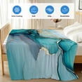 thumbnail image 4 of Teal Ombre Cooling Blanket, Lightweight Breathable Summer Throw Blanket with Double Sided Cold Effect, Modern Marble Ink Painted Abstract Picnic Beach Blankets Bed Sheet for Hot Sleepers 30"x40", 4 of 8