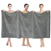 NC 2 Pack Bath Towels 35x 70,Super Soft and Absorbent,Lint Free,Fade Resistant, Grey