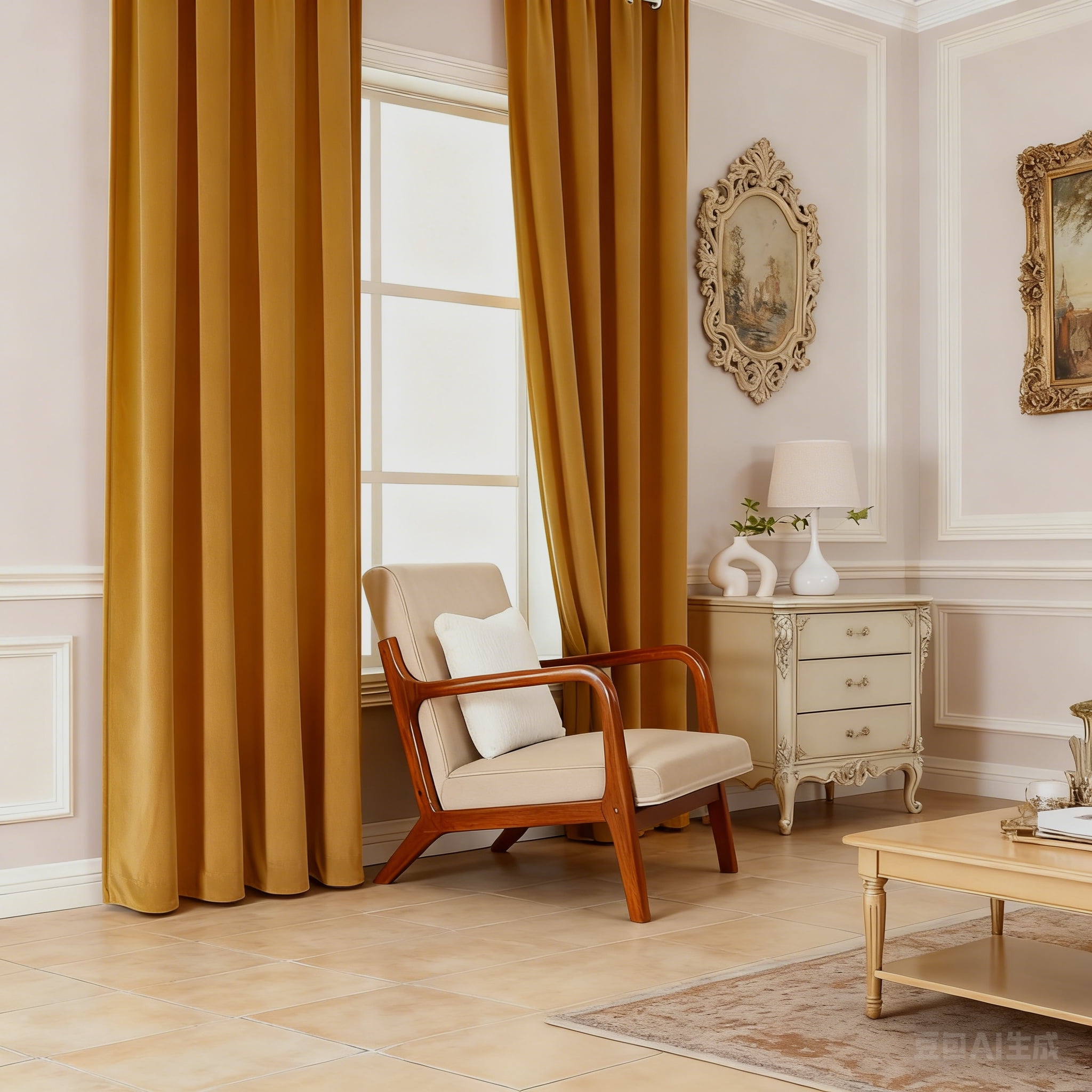 SUSIELADY Blackout Velvet Curtains, Thermal Insulated, Noise-Reducing, Soundproof, Light-Blocking, Room Darkening Drapes, 2 Panels, Grommet for Living Room & Bedroom, 52 x 84 in, Mustard Yellow