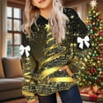 thumbnail image 2 of Atogsazn Childrens Girls Christmas Hoodies Casual Graphic Loose Fit Pullover Sweatshirt Fall Winter Fleece Tops with Pocket Yellow 6-7 Years Fashion, 2 of 5