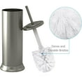 thumbnail image 4 of Slim Compact Freestanding Toilet Bowl Brush and Holder for Bathroom Storage and Organization - Space Saving, Sturdy, Deep Cleaning, Covered Brush, Metal in Brushed Finish, 4 of 6