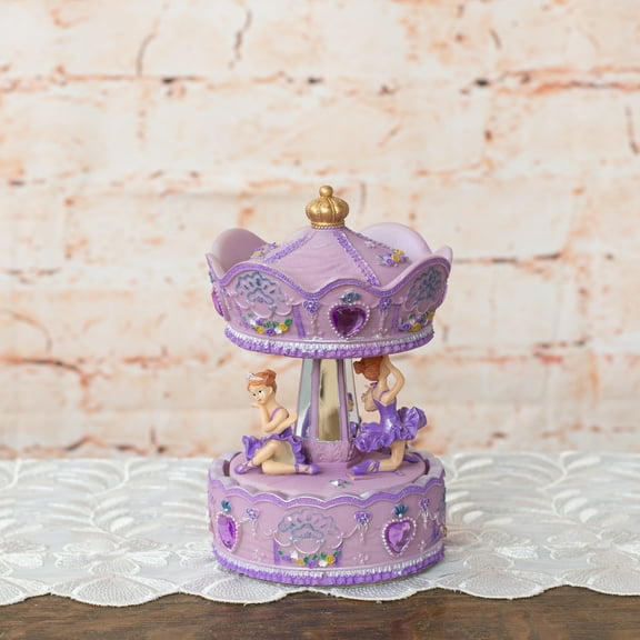 Prima Donna Ballerina Musical Carousel 6 inch Rotating Figurine Plays Tune Swan Lake