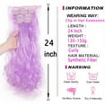 thumbnail image 5 of SHCKE Full Head Clip in Hair Extensions Colorful 26" Long Straight Hair Extensions 24" Fluffy Curly Wavy Hair Extension Synthetic Hair Pieces for Women, 5 of 5