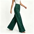 thumbnail image 6 of Ailaofu Women's Fall High Waist Jacquard Wide Leg Pants Button Formal Palazzo Trousers for Evening and Workwear, 6 of 6