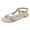 1Gold, variant on Women's Flat Sandals Summer Bohemia Braided Beaded Beach Shoes Elastic Ankle Strap Sandals