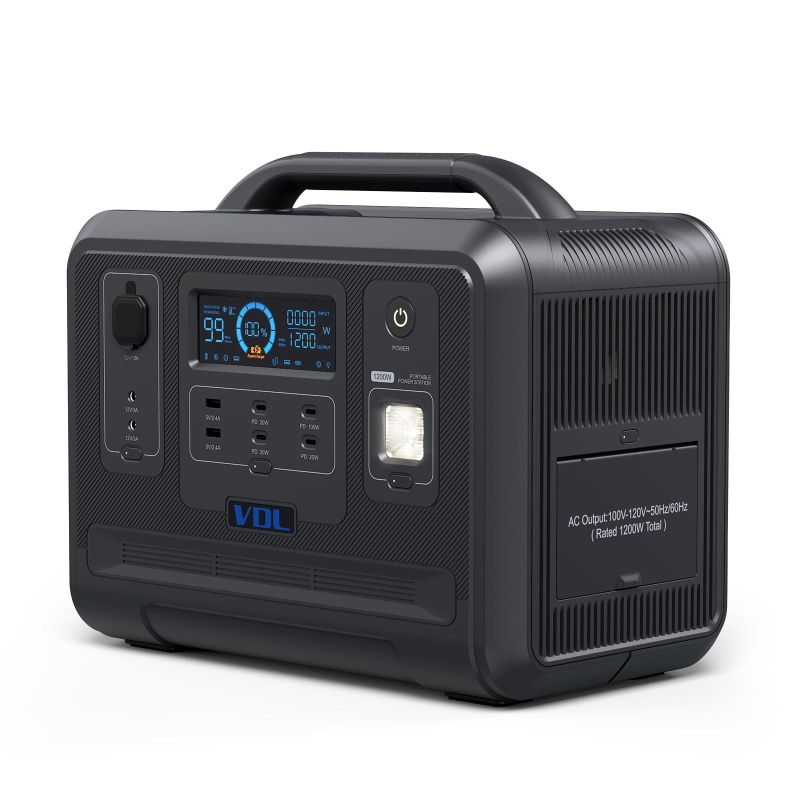 VDL 1500W/1228Wh Portable Power Station Solar Generator Home Use Outdoor  Camping