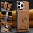 thumbnail image 2 of for iPhone 13 Pro Max Case with Credit Card Holder MagSafe, for iPhone 13 Pro Max Phone PU Leather Case Wallet for Women Wallet Finger Ring Magnetic Detachable 2-in-1 for Men - Brown, 2 of 9