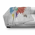 thumbnail image 3 of Map Soft Flannel Fleece Throw Blanket, Continents of the World in Different Colors Regions Lands Global International Theme, Cozy Plush for Indoor and Outdoor Use, 60" x 80", Multicolor, by Ambesonne, 3 of 6