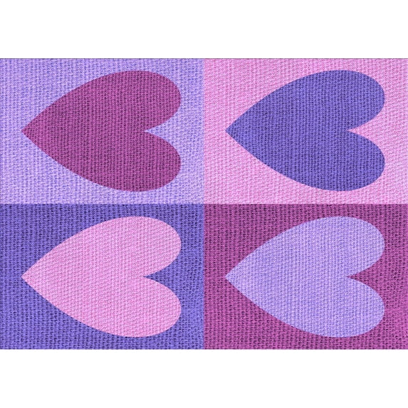 Ahgly Company Machine Washable Indoor Rectangle Transitional Bright Lilac Purple Area Rugs, 8' x 12'