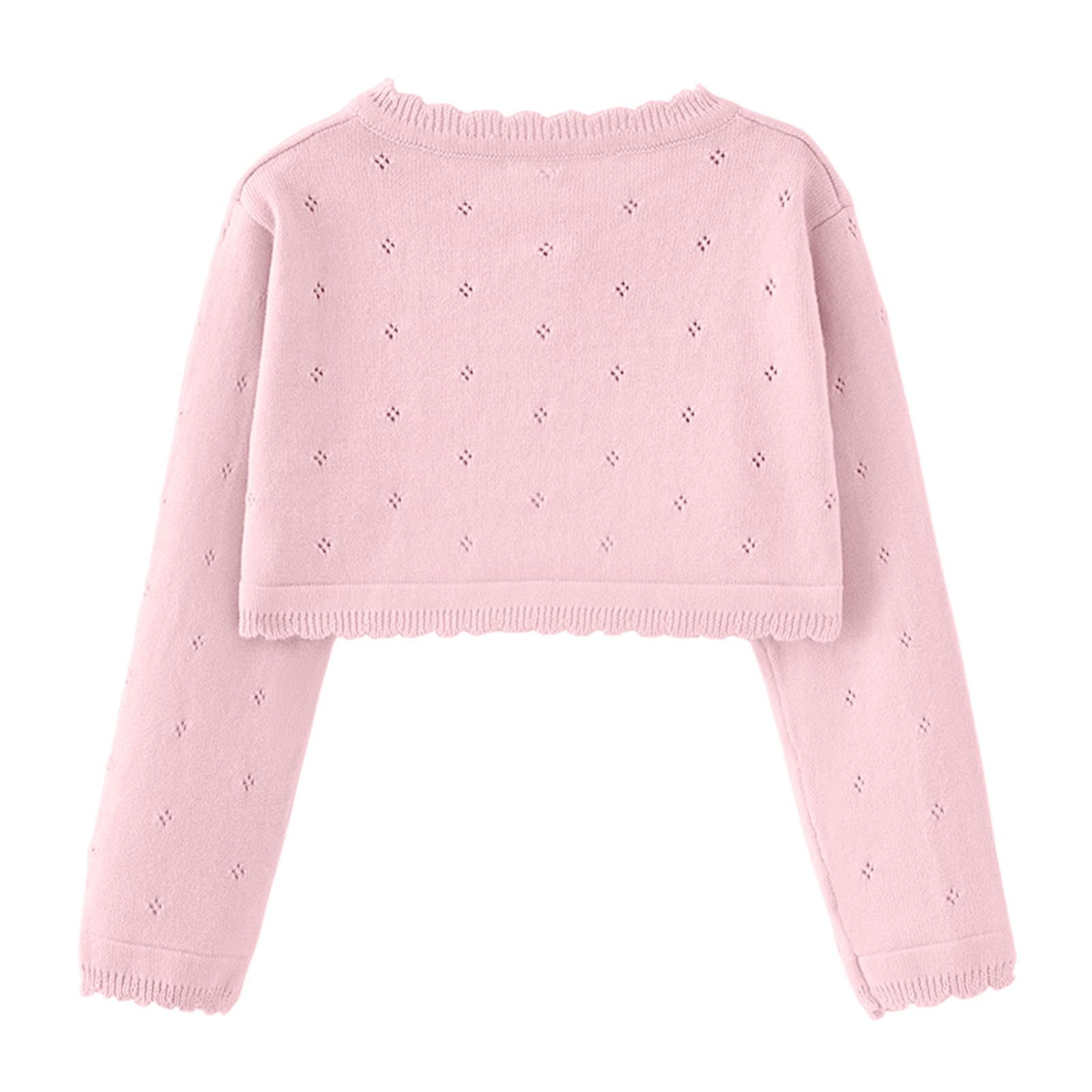 bbymog Girls' Fashion Shrug Cardigan Solid Color Open Front Knitted Bolero  Shrugs for Dresses Baby Girl Clothes Pink B Pink - Walmart.com