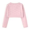 thumbnail image 3 of fatyb Girls Long Sleeve Cropped Cardigan Knitted Thin Cover up Dress up Button Closure Sweater Jacket, 3 of 7