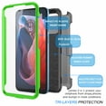 thumbnail image 4 of Tekcoo Cases for Motorola Moto G Play 2024, [Buit-in Screen Protector] Combo Holster Belt Clip [Heavy Duty] [Kickstand] Full-Body Rugged Holster Case -Green, 4 of 9